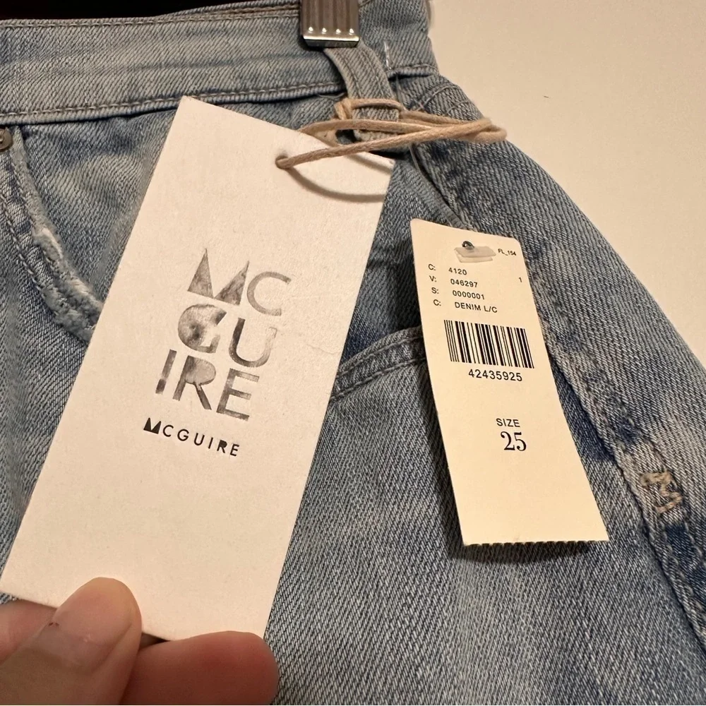 Anthro McGuire Frayed Denim Mini Skirt Size 25 NWT